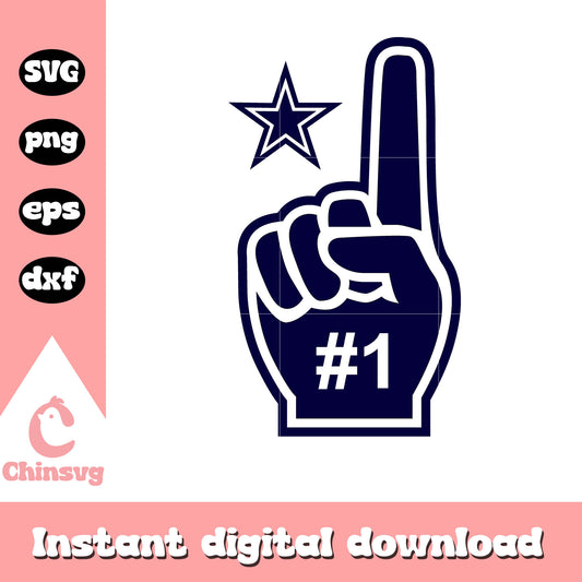 Nfl team dallas cowboys number one logo svg, nfl dallas cowboys team svg