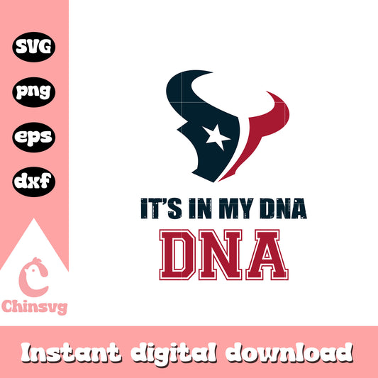 Nfl team houston texans it's in my dna svg, houston texans football svg