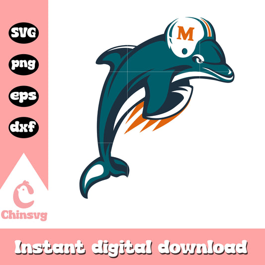 Nfl team miami dolphins football design svg, miami dolphins logo svg