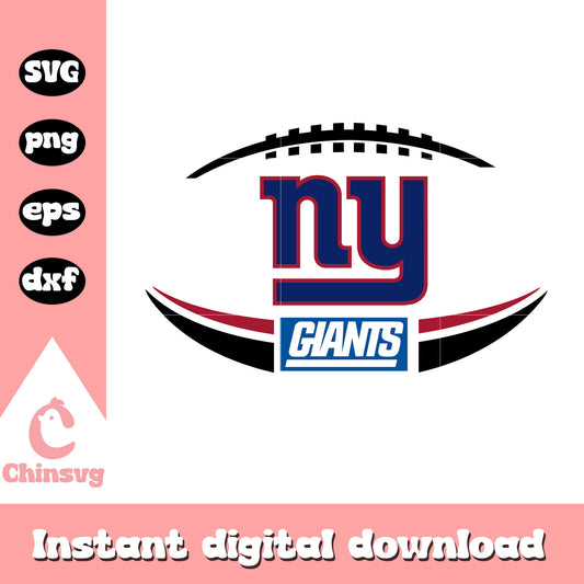 Nfl team ny giants football ball shape svg, ny logo giants​ svg