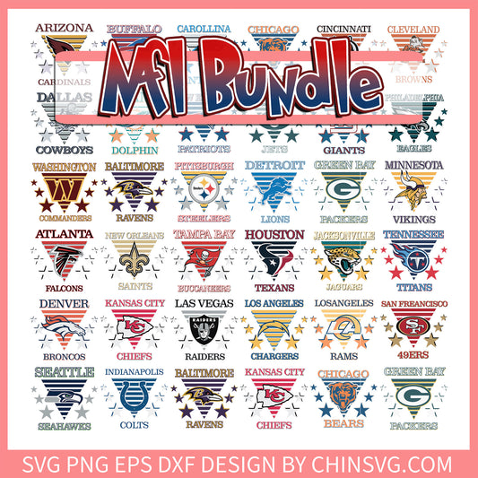Nfl teams triangle logo design bundle svg, nfl stats svg