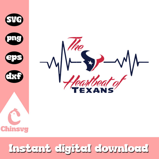 Nfl team the heartbeat of texans design svg, houston texans football team svg