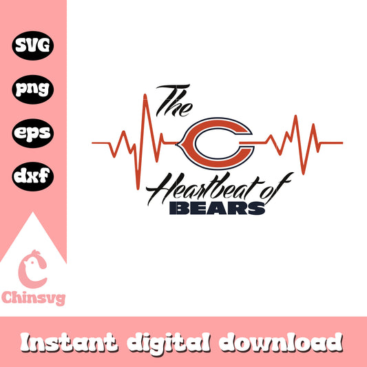 Nfl the heartbeat of chicago bears design svg, pictures of chicago bears logo svg