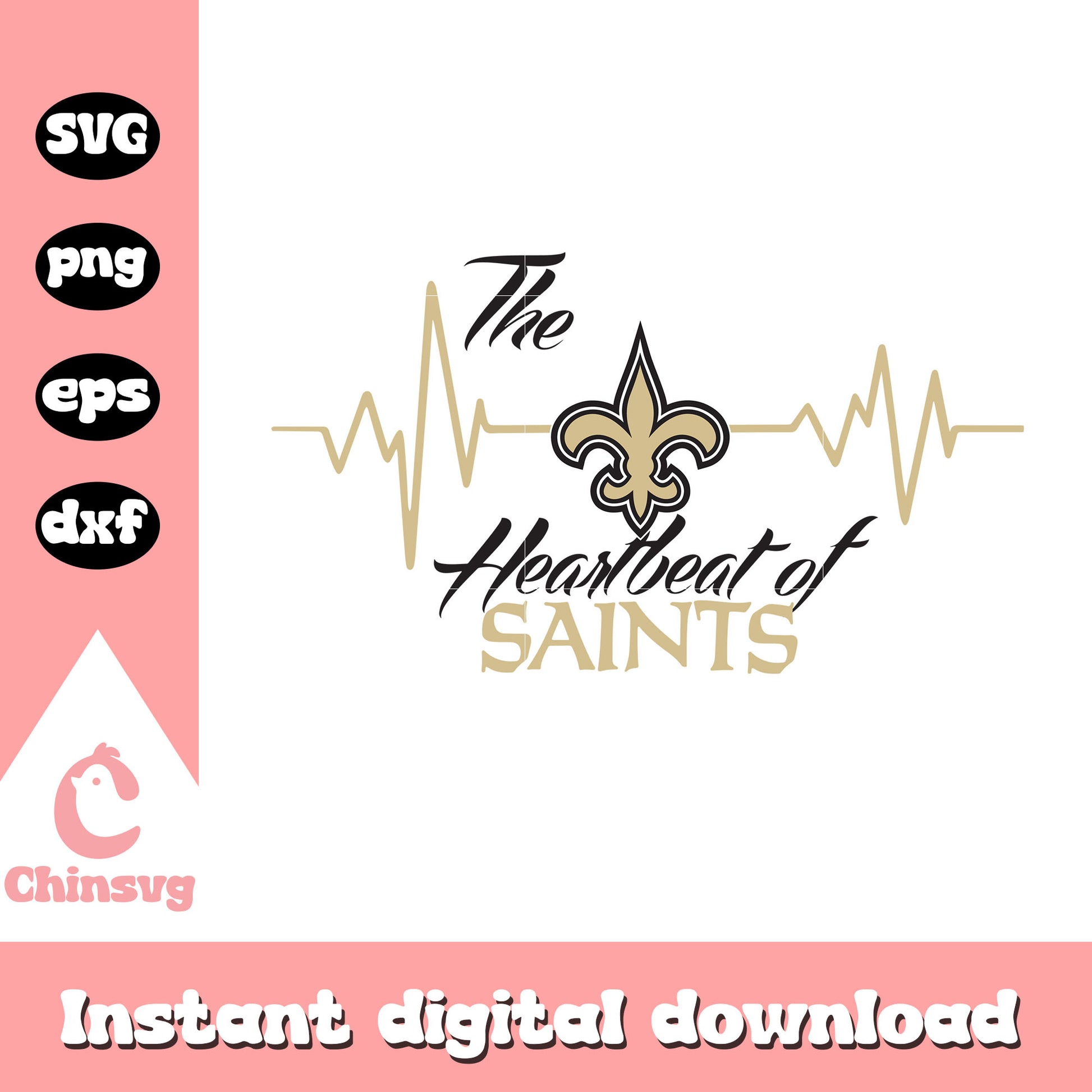 Nfl the heartbeat of new orleans saints svg, old new orleans saints logo svg