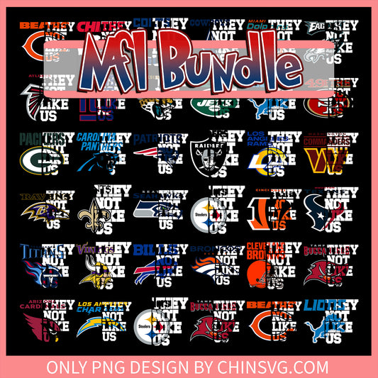 Nfl they not like us bundle png, 32 nfl teams list​ png