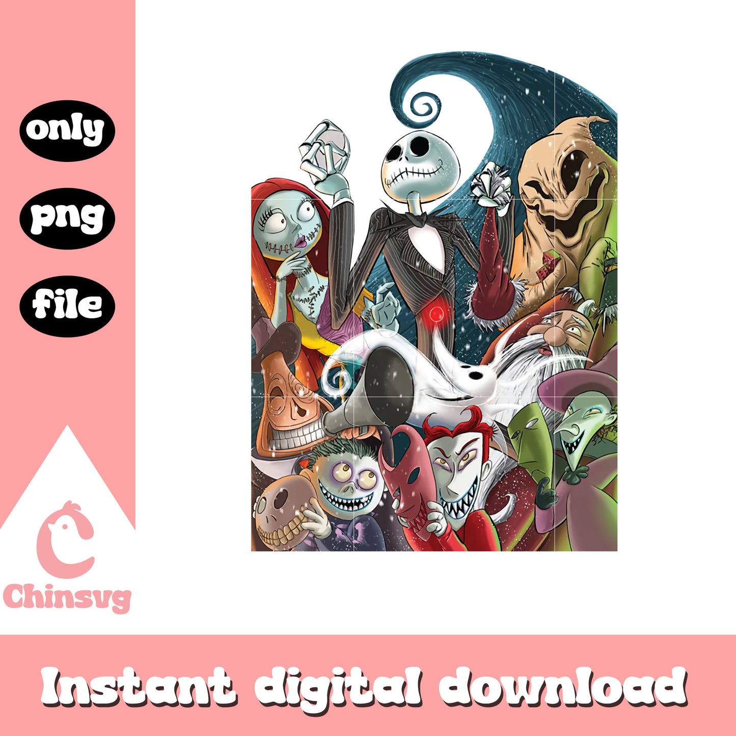 Night before christmas characters cartoon art png, sally jack png