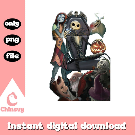 Night before christmas characters cartoon png, jack sally png