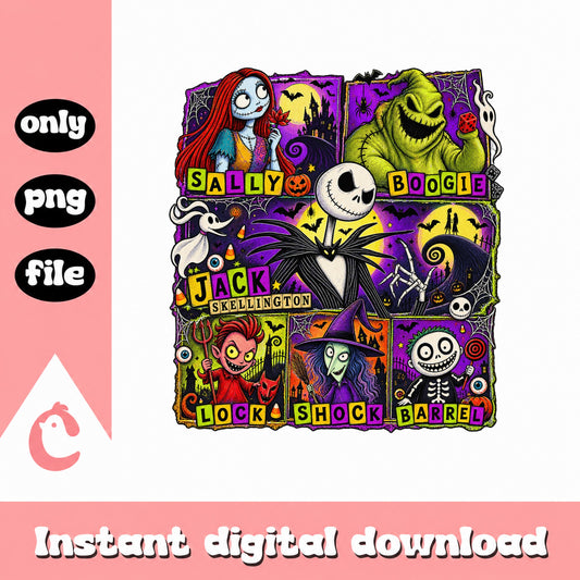Nightmare Before Christmas PNG, Halloween Bundle, Sally Jack PNG