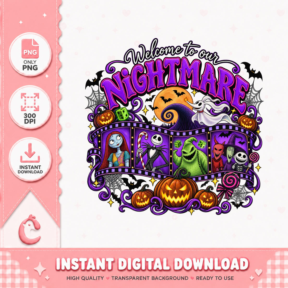 Nightmare Before Christmas PNG, Halloween Sublimation, PNG