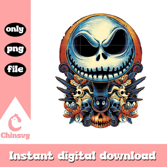 Nightmare before christmas horror poster design png, jack skellington png