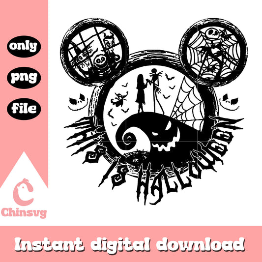 Nightmare before christmas mickey head png, this is halloween boogie png