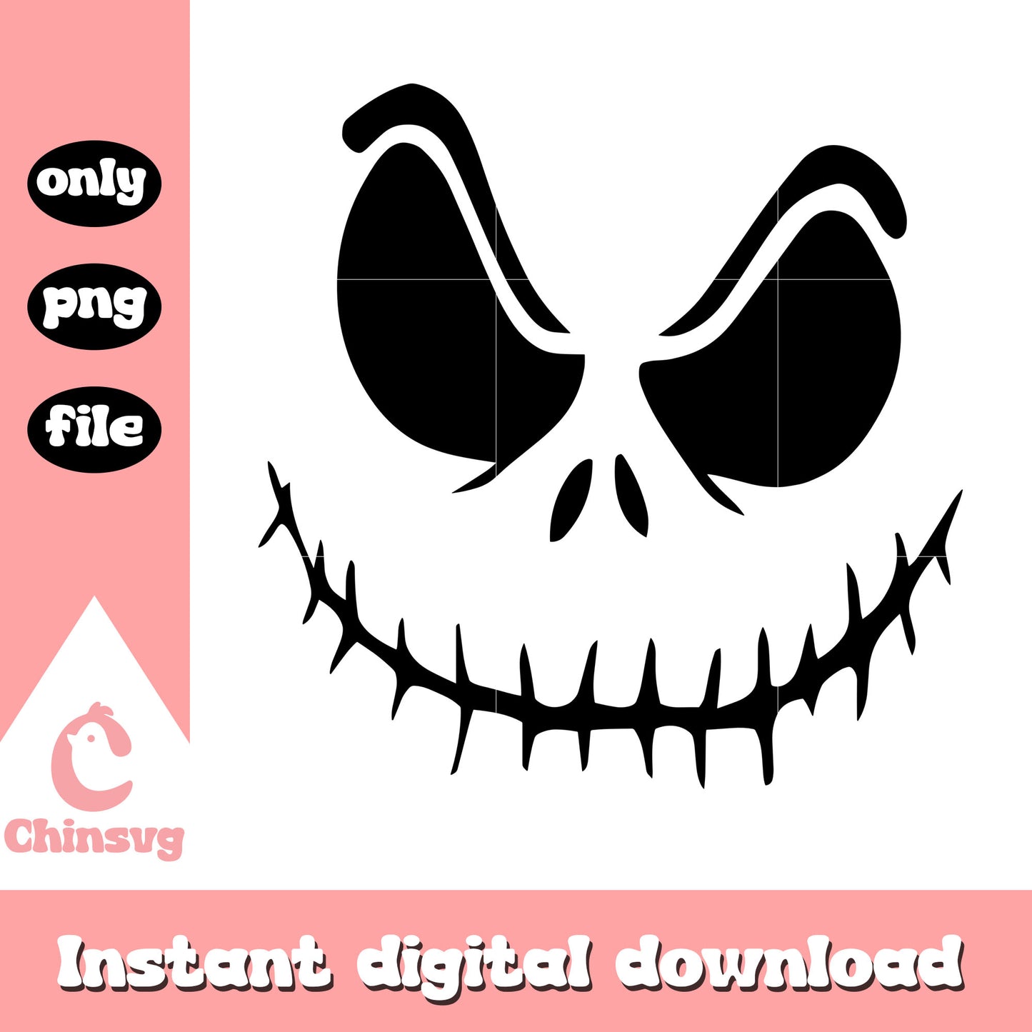 Nightmare jack face cartoon design png, jack skellington face png