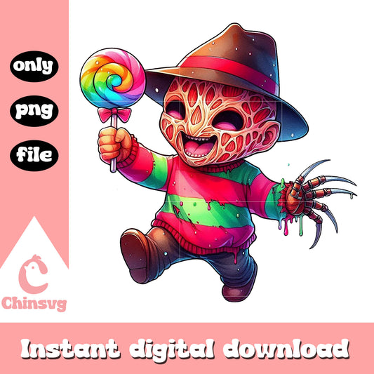 Nightmare on elm street freddy krueger chibi png, halloween png