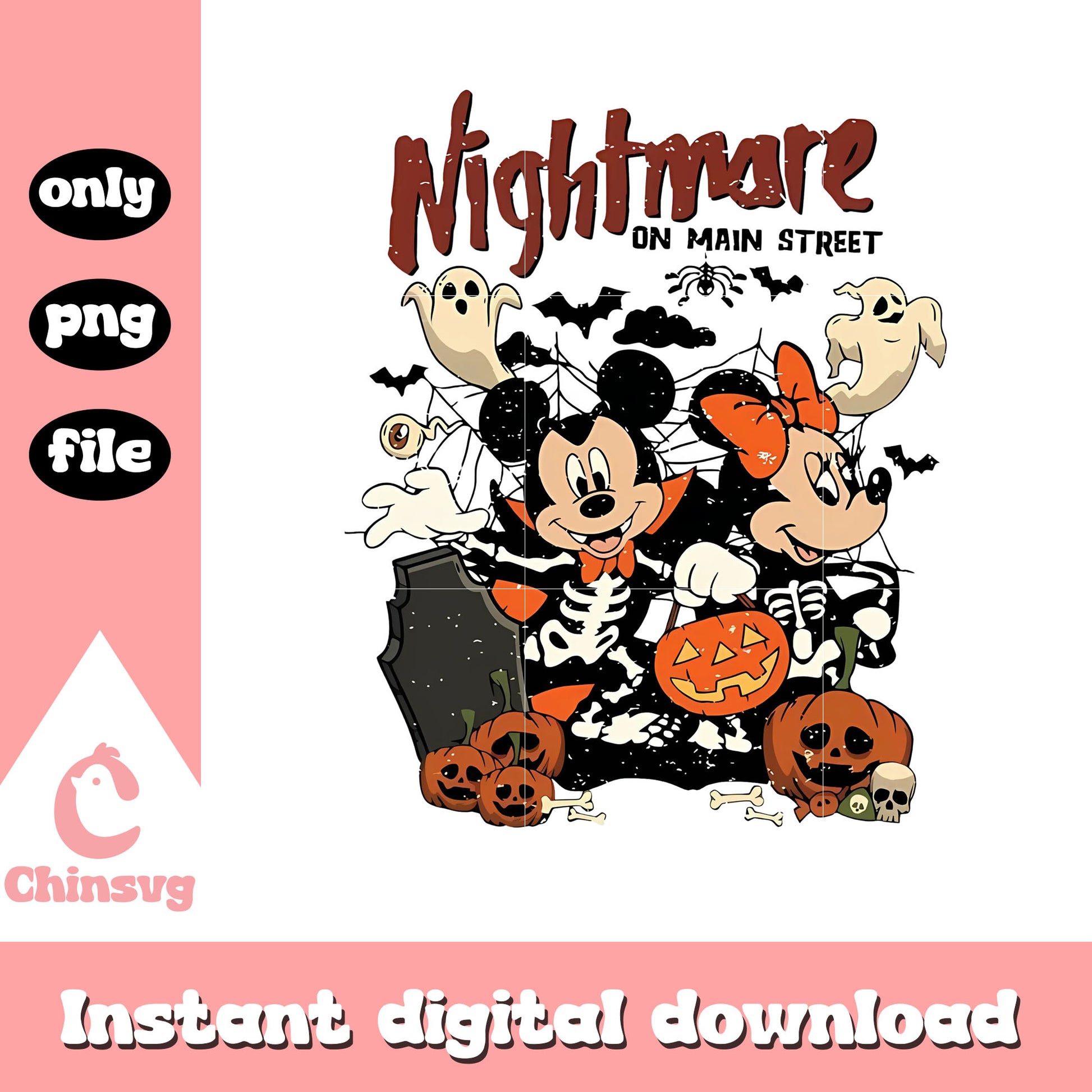 Nightmare on main street mickey minnie png, main street png