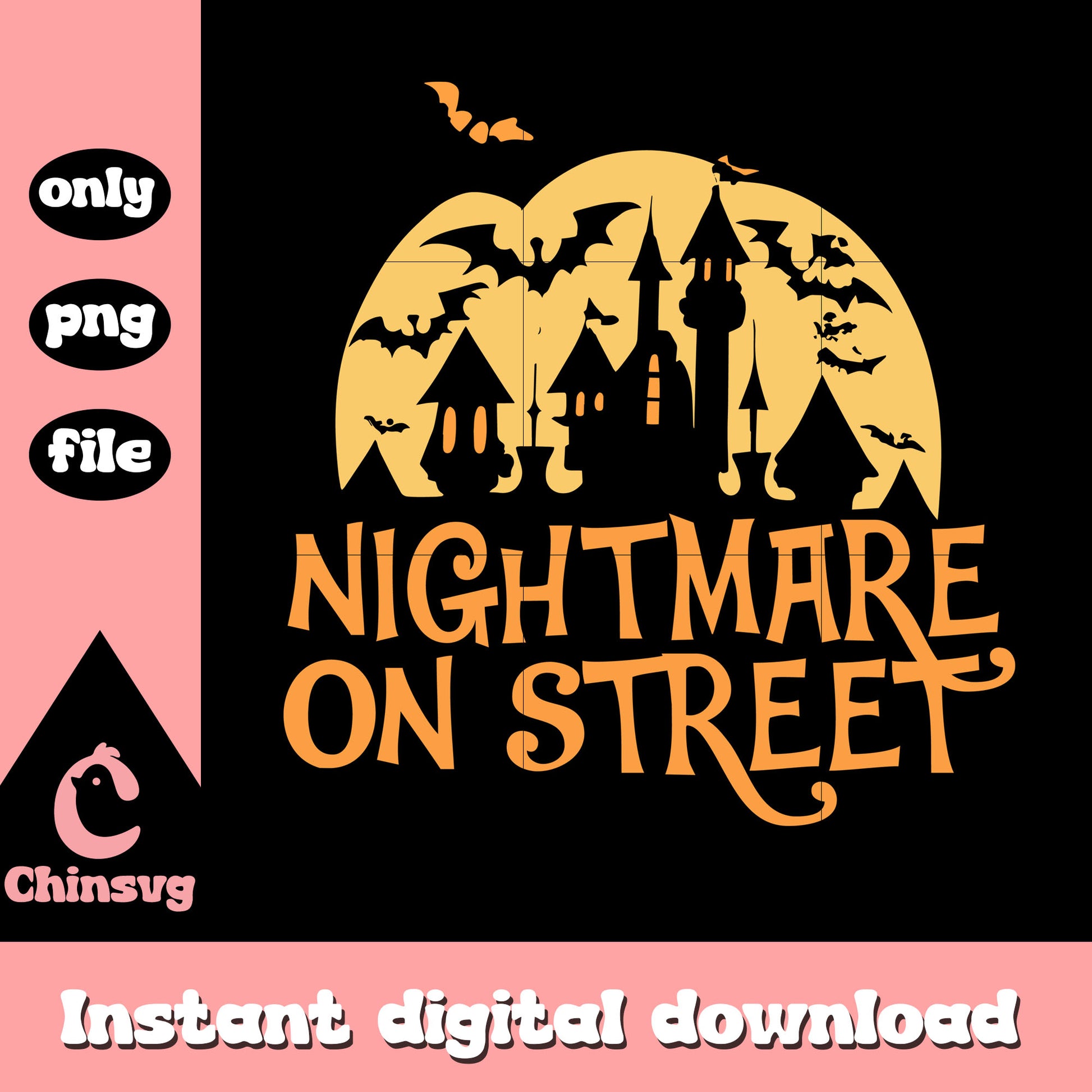 Nightmare on street happy halloween png, disney halloween png