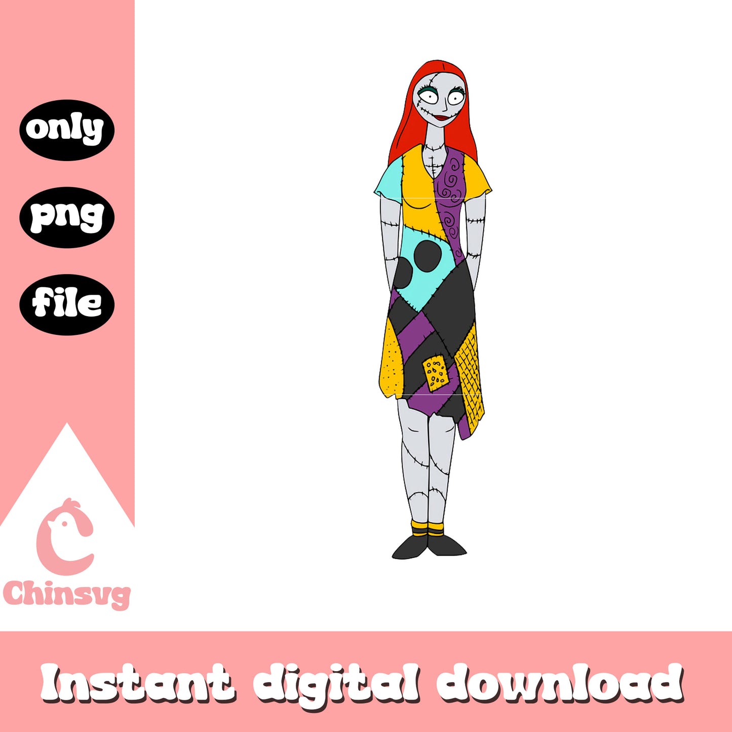Nightmare sally gothic clipart png, the nightmare before christmas sally png