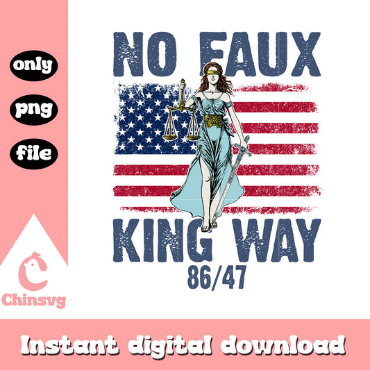 No faux king way Lady Justice png, lady justice​ png, america flag png