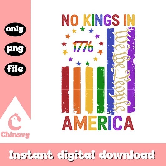 No kings in america 1776 flag LGBT png, no kings png, freedom day png