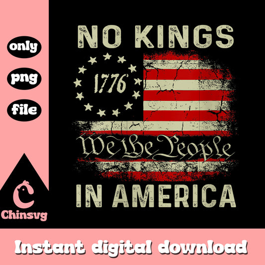 No kings in america flag vintage png, flag america png