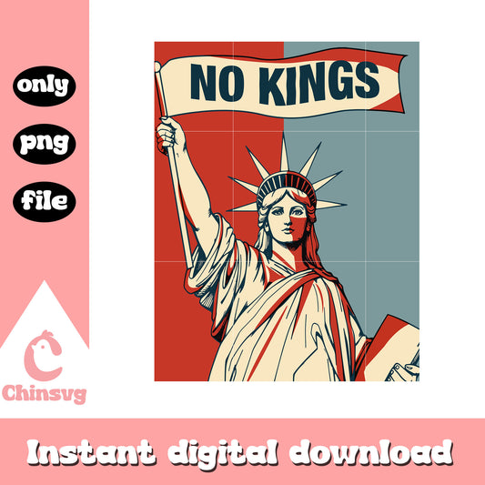 No kings liberty 4th of july design png, Statue of Liberty png