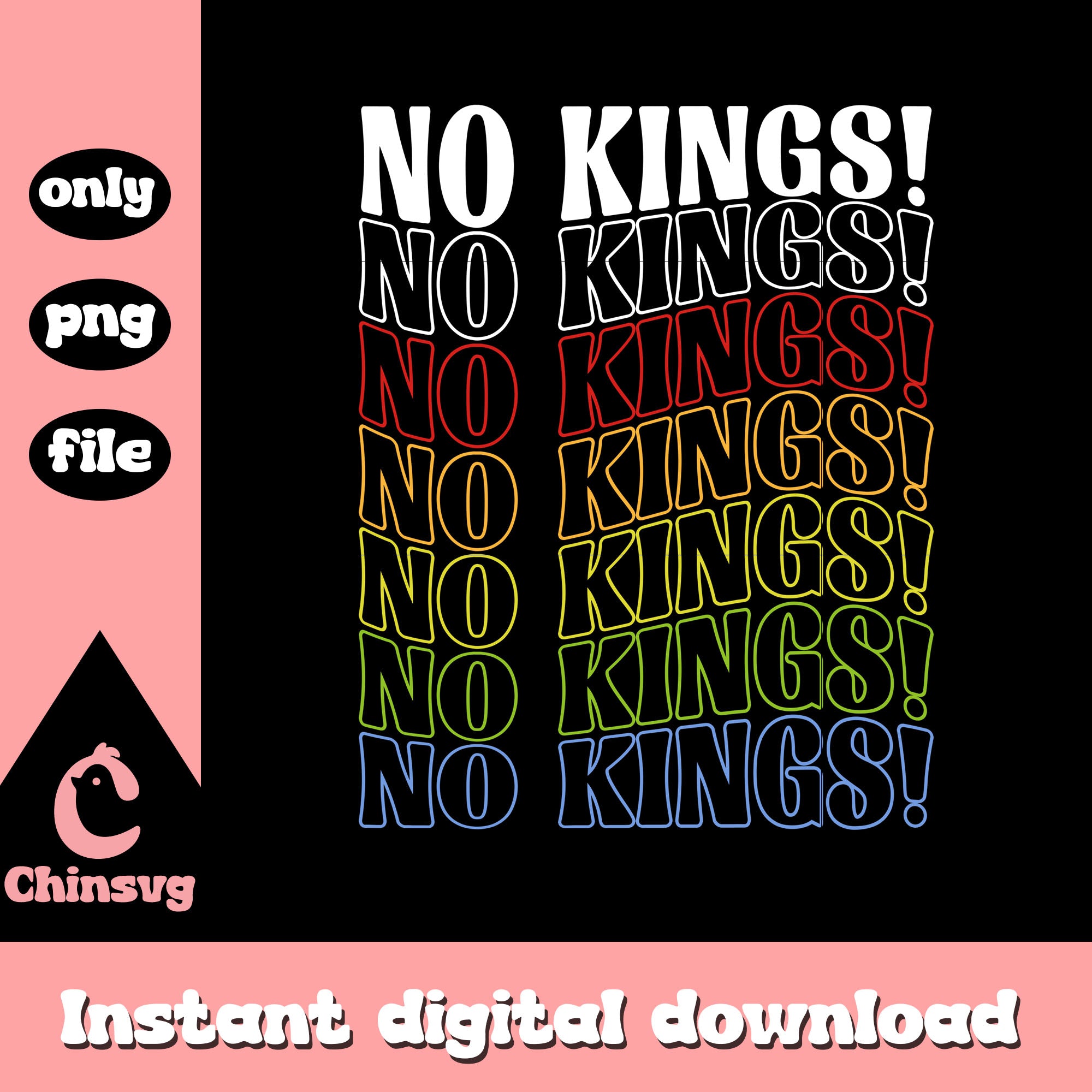 No kings logo design png, no kings day protest png Chinsvg