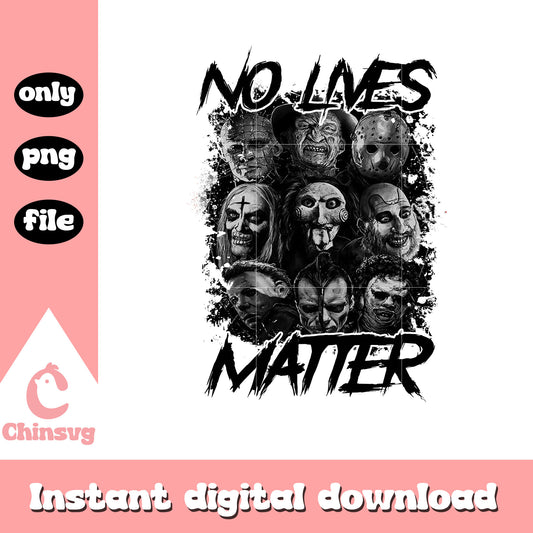 No lives matter outline png, horror movie characters png