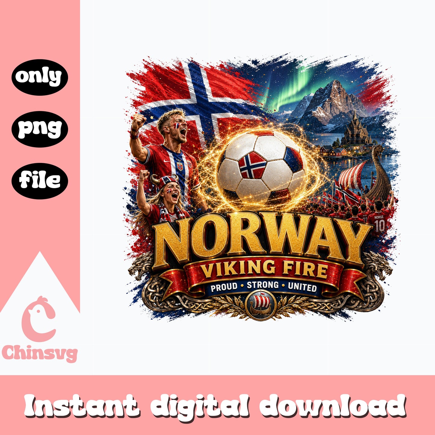 Norway Viking Fire Soccer PNG, Norway Football Fan PNG, Soccer PNG