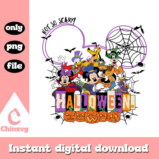 Not so scary halloween mickey ear design png, halloween clipart png