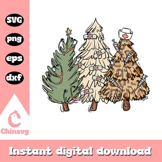 Nurse christmas tree design svg, nurse svg, christmas tree svg