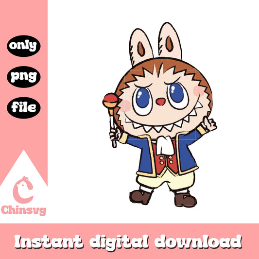 Nutcracker prince labubu cute doll design png, labubu png