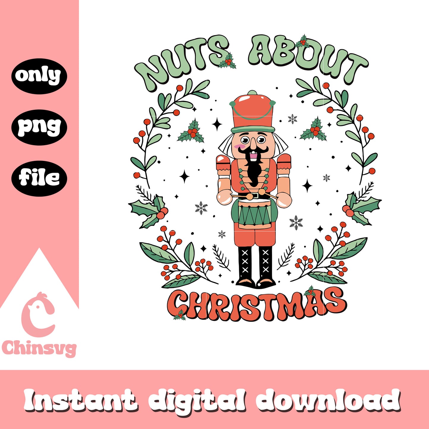 Nuts about christmas png, nutcracker character png