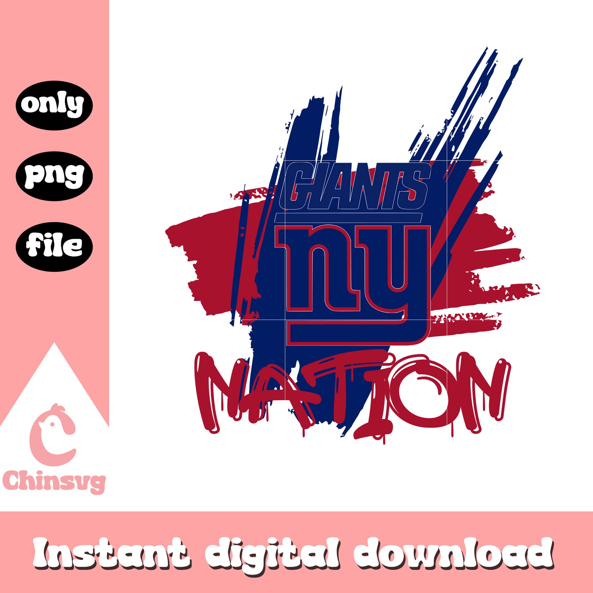 Ny giants nation design png, New York Giants team png