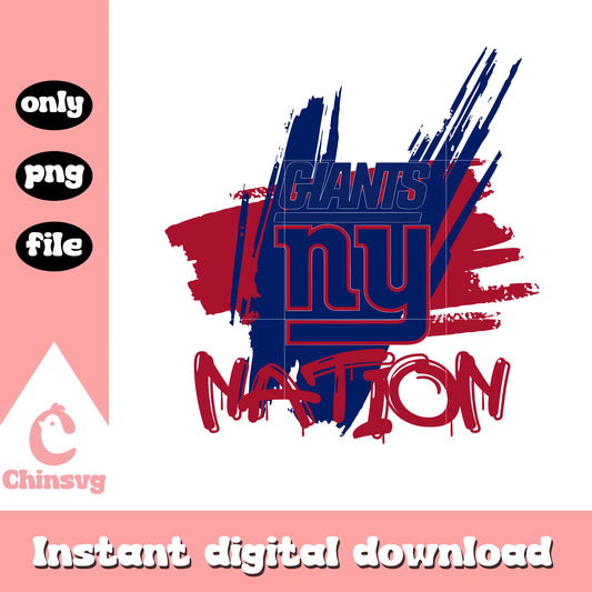 Ny giants nation design png, New York Giants team png