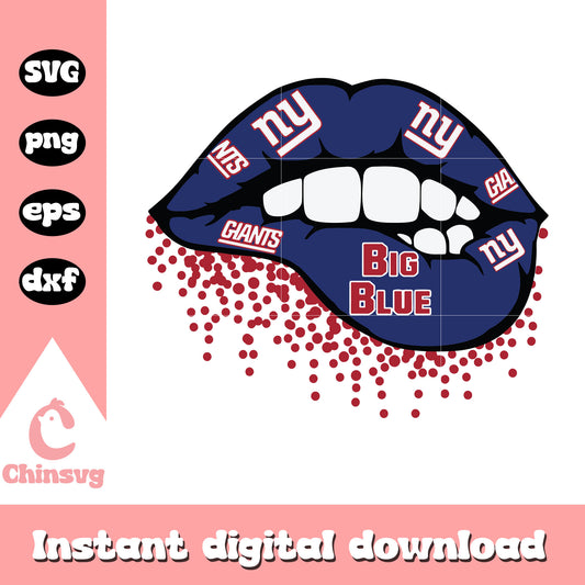 Ny giants nfl football lips sexy logo svg, logo new york giants svg
