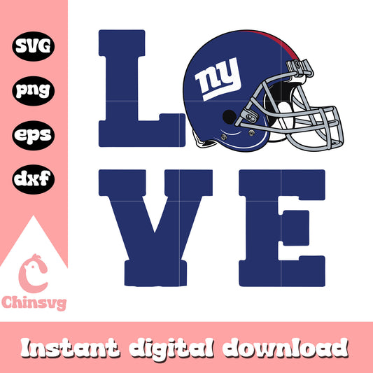Ny giants nfl football love font design svg, new york giants nfl logo svg