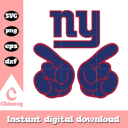 Ny giants nfl hand logo design svg, old new york giants logo svg