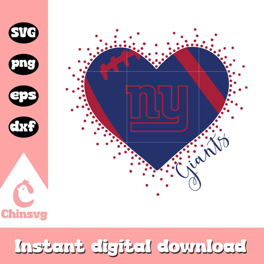 Ny giants nfl heart logo clipart svg, new york giants logo svg