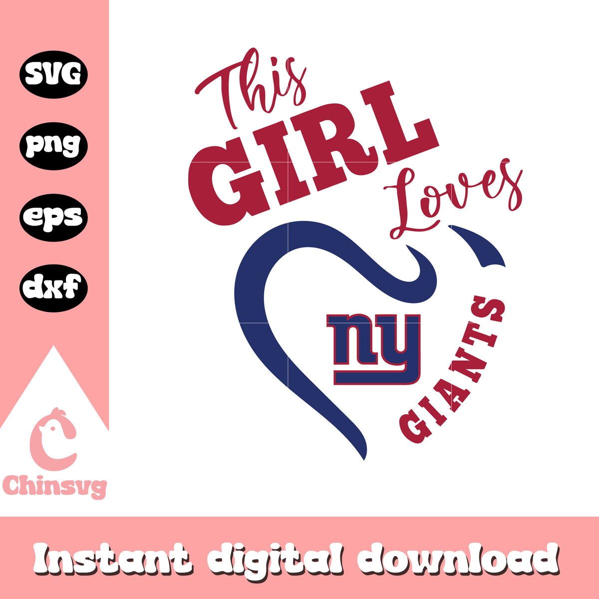 Ny giants nfl this girl loves her giants svg, new york giants logo football svg