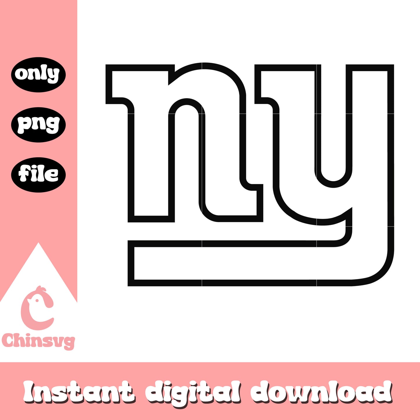 Ny logo outline design svg, nfl team logos svg, new york giants svg