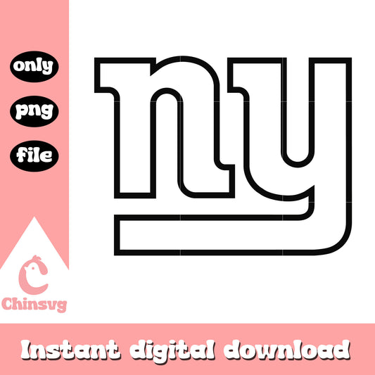 Ny logo outline design svg, nfl team logos svg, new york giants svg