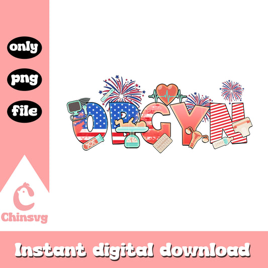 Obgyn 4th of july png, obgyn png, the 4th of july america png