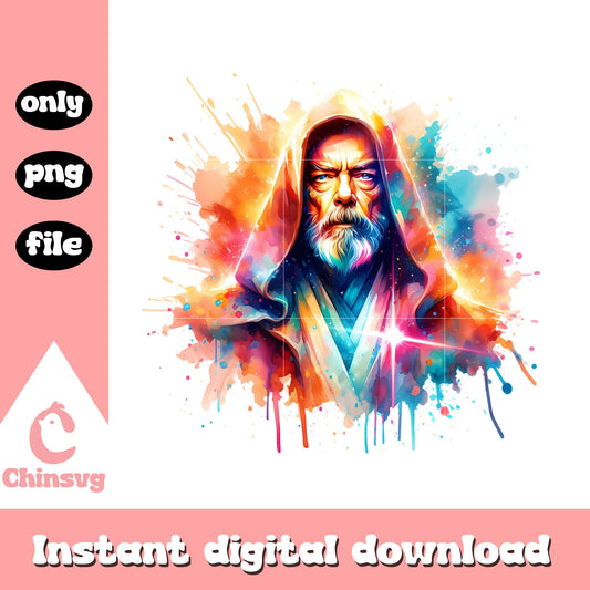 Obi-wan kenobi watercolor clipart png, obi-wan kenobi png