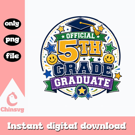 Official 5th Grade Graduate PNG, Graduation Clipart, School PNG