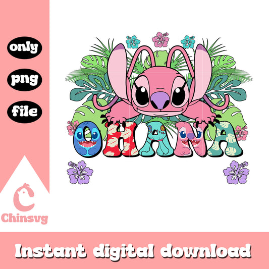 Ohana disney angel with flower design png, disney angel​ png