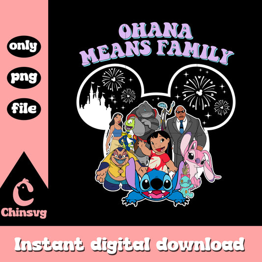 Ohana means family mickey ears png, stitch characters​ png