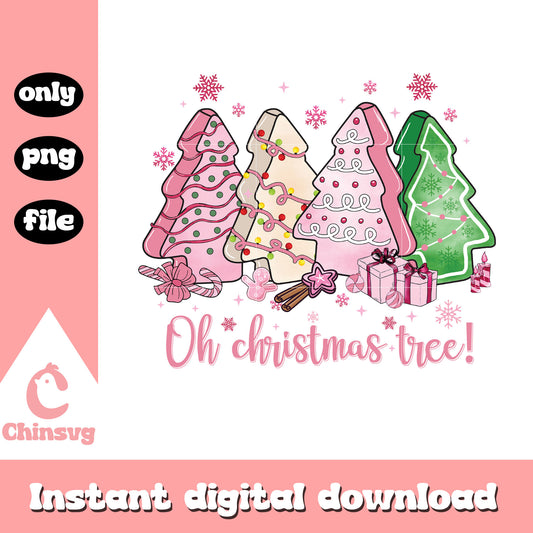 Oh christmas tree decorations png, pink christmas tree png
