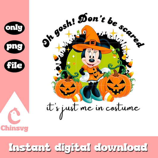 Oh gosh don't be scared minnie pumpkin png, halloween spirit png
