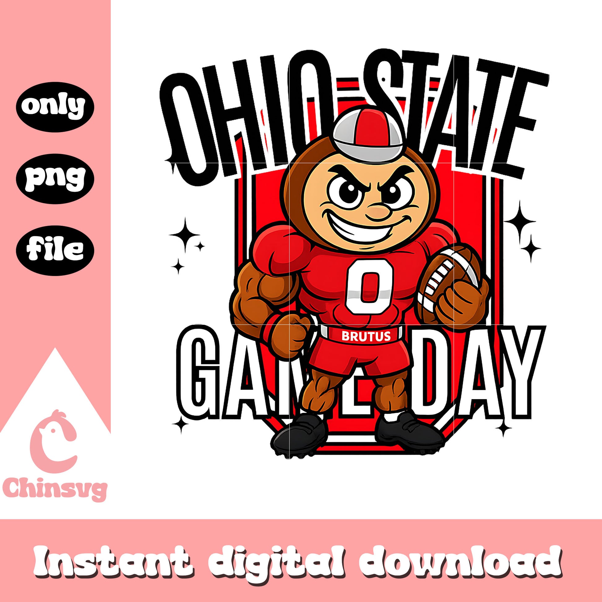 Ohio game day cartoon design png, ohio state png, game day png