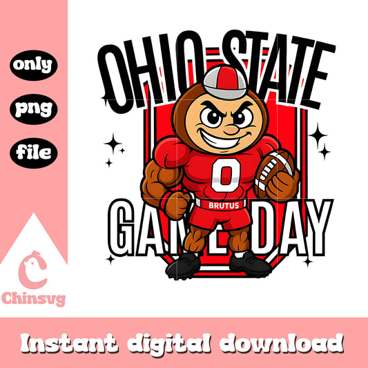 Ohio game day cartoon design png, ohio state png, game day png