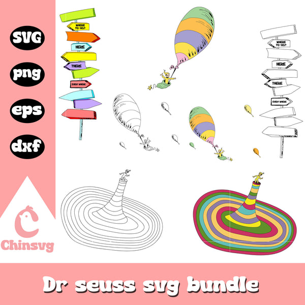 Oh the places you'll go bundle svg, dr seuss cartoons svg – Chinsvg